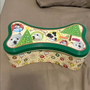 Festive Dog Bone Shaped Tin